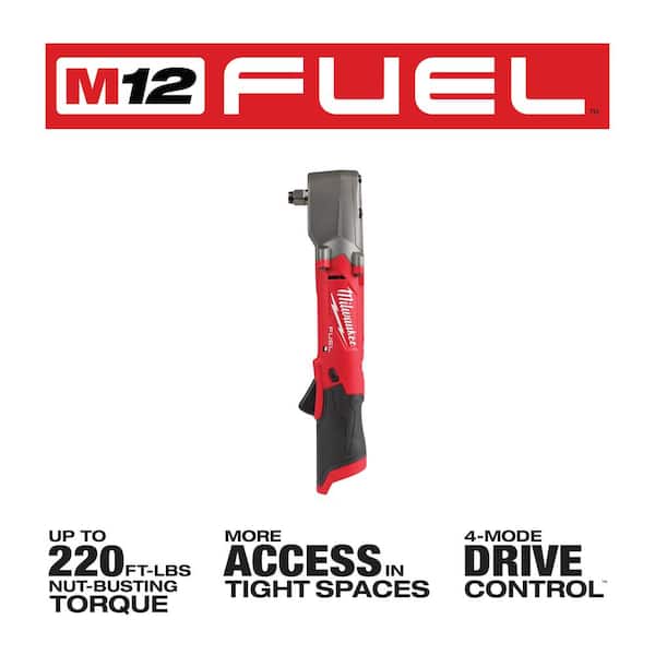 M12 FUEL 12V Lithium-Ion Brushless Cordless 3/8 in. and 1/2 in. Right Angle Impact Wrenches Set (2-Tool)