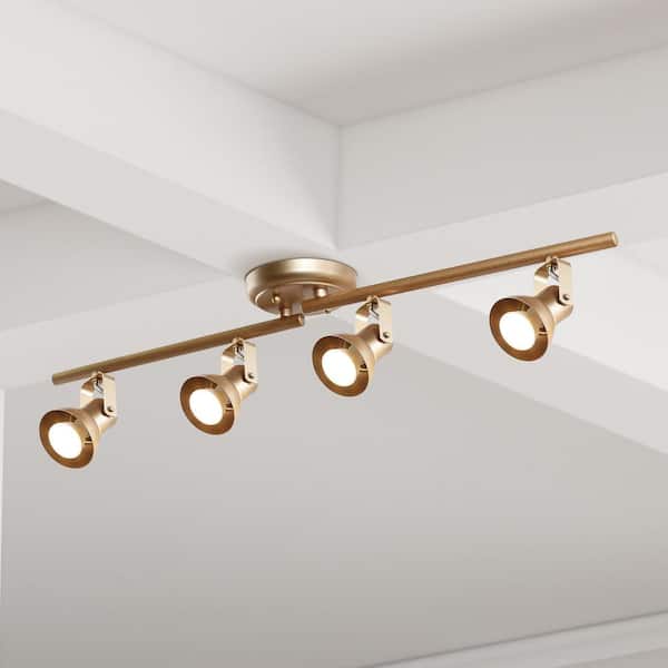 Modern Ceiling Light Head-rotatable 2.4 ft. Iros 4-Light Champagne Gold LED Track Light