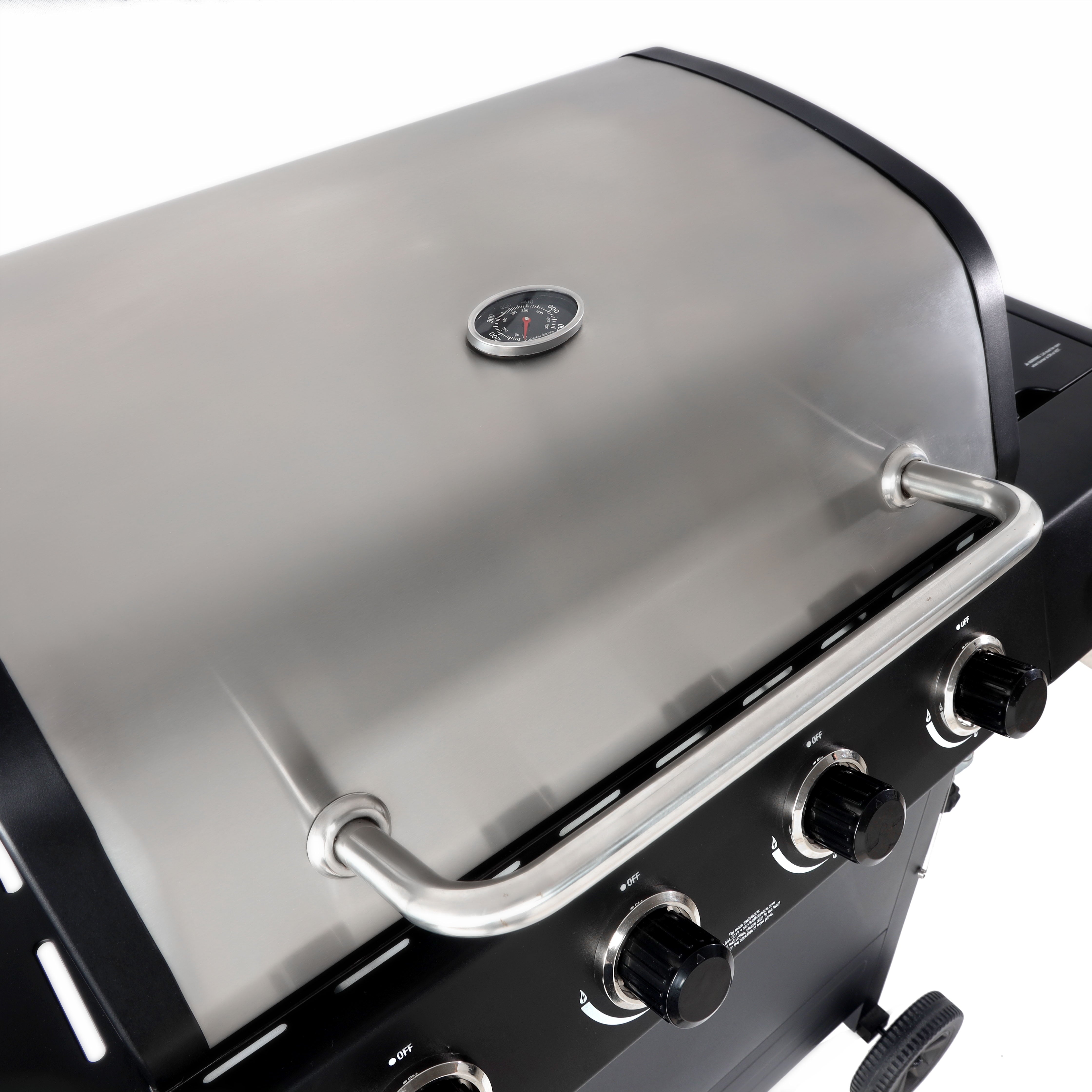 RevoAce 4-Burner Propane Gas Grill with Side Burner, Stainless Steel & Black