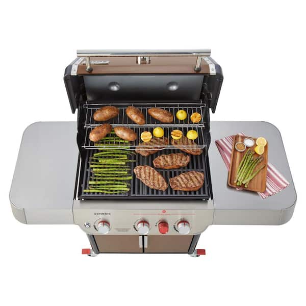 Genesis E-325s 3-Burner Propane Gas Grill in Copper with Built-In Thermometer