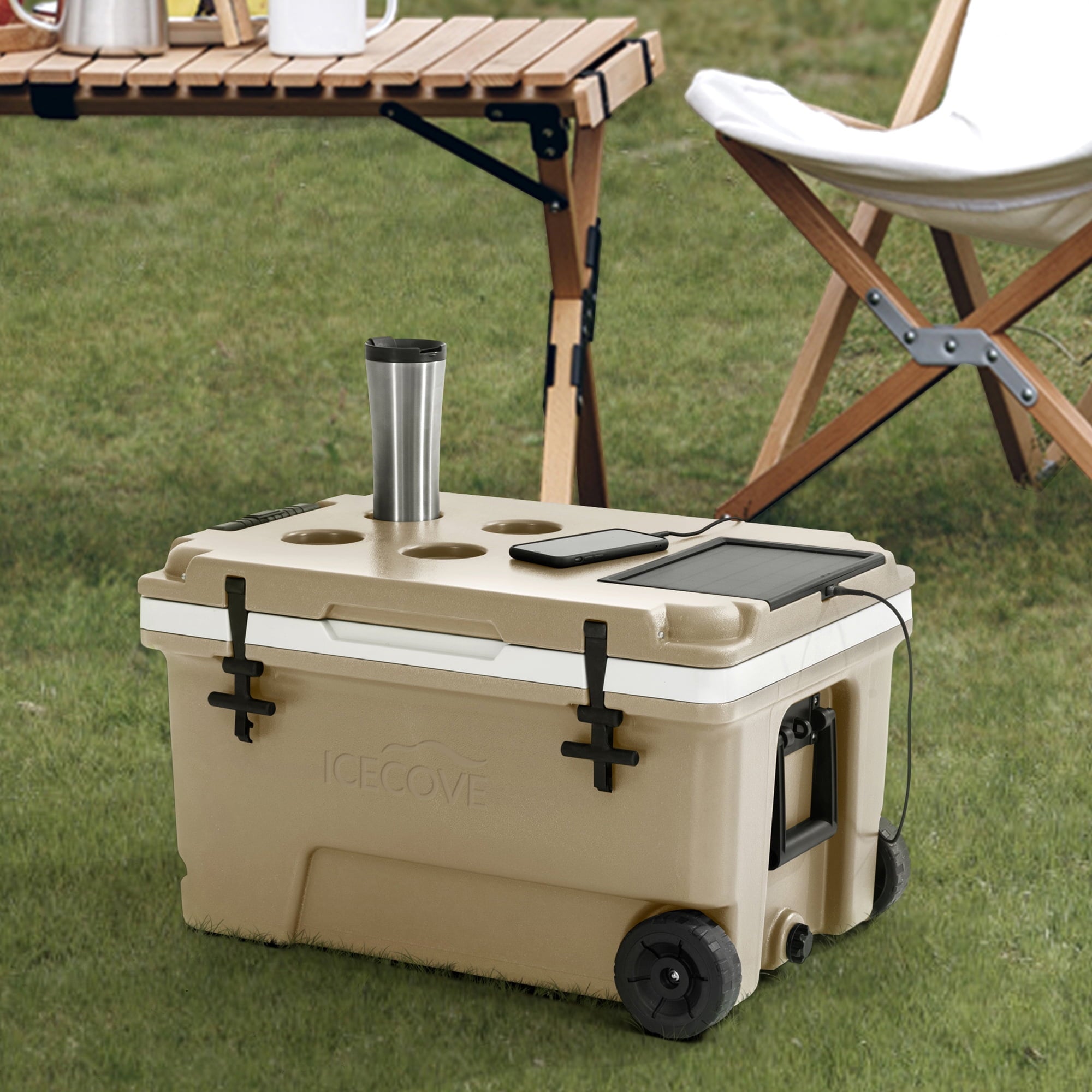 IceCove 60QT Solar Cooler (Mojave Desert) Tan