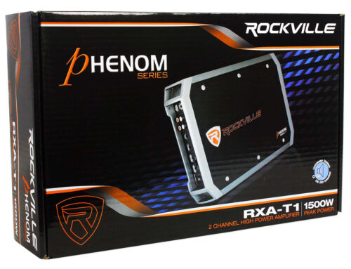 Rockville RXA-T1 1500w Peak/375w RMS 2 Channel Amplifier Car Stereo Amp