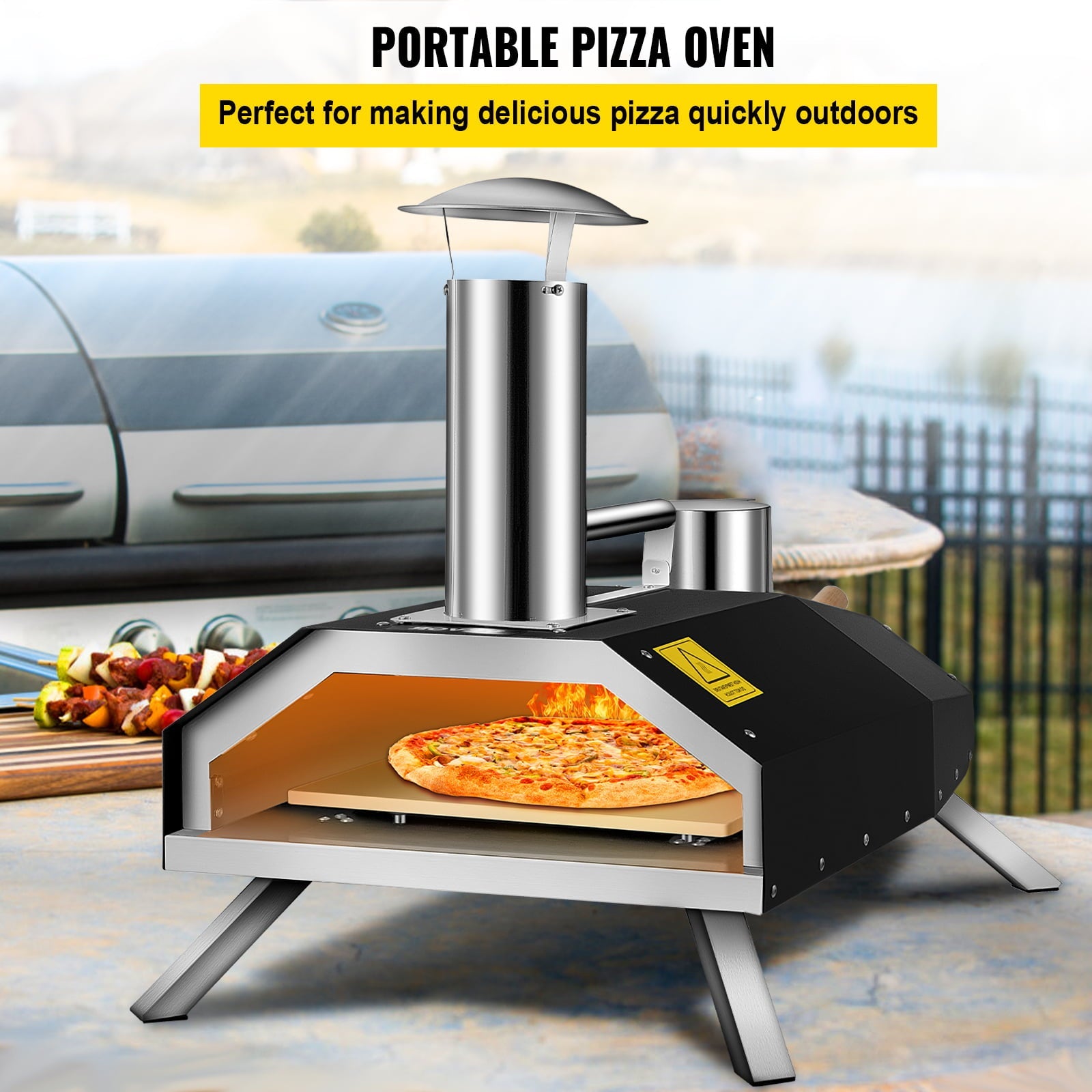 BENTISM Portable Pizza Oven Pellet Pizza Oven 12