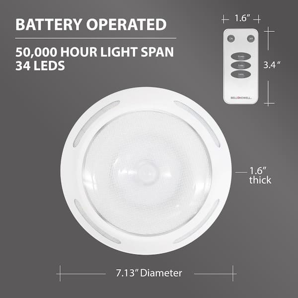 Ceiling Light 7.13 in. White 34 Integrated LED 300-Lumens Flush Mount Light (2-Pack)