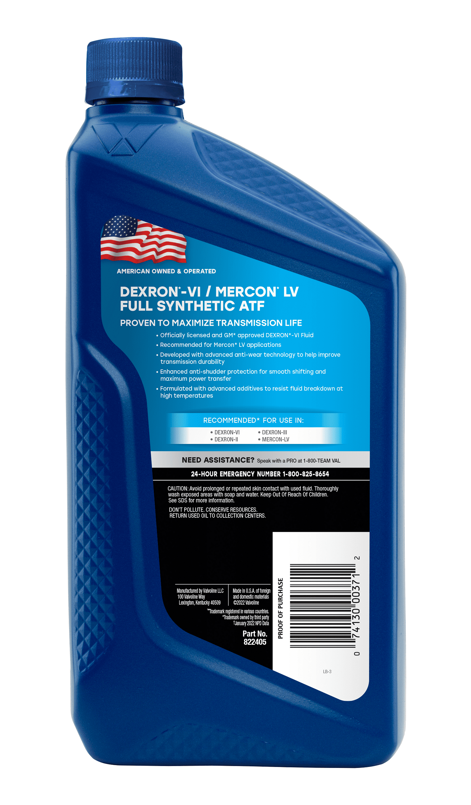 Valvoline DEXRON VI/MERCON LV Full Synthetic Automatic Transmission Fluid (ATF) 1 QT