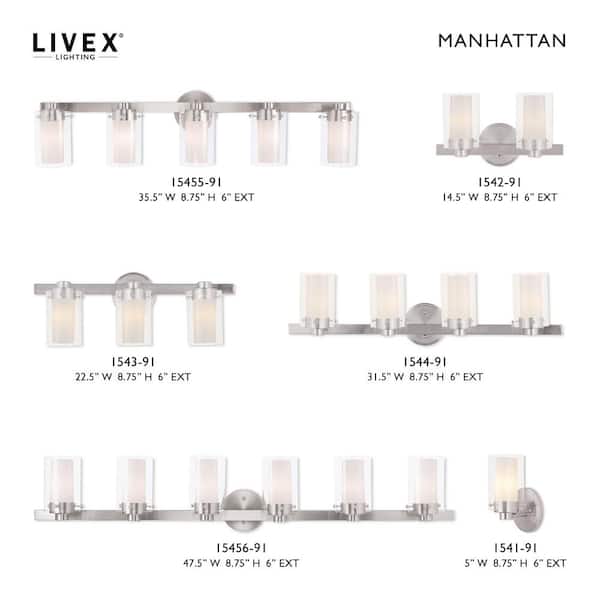 Manhattan 5 Light Brushed Nickel Bath Vanity