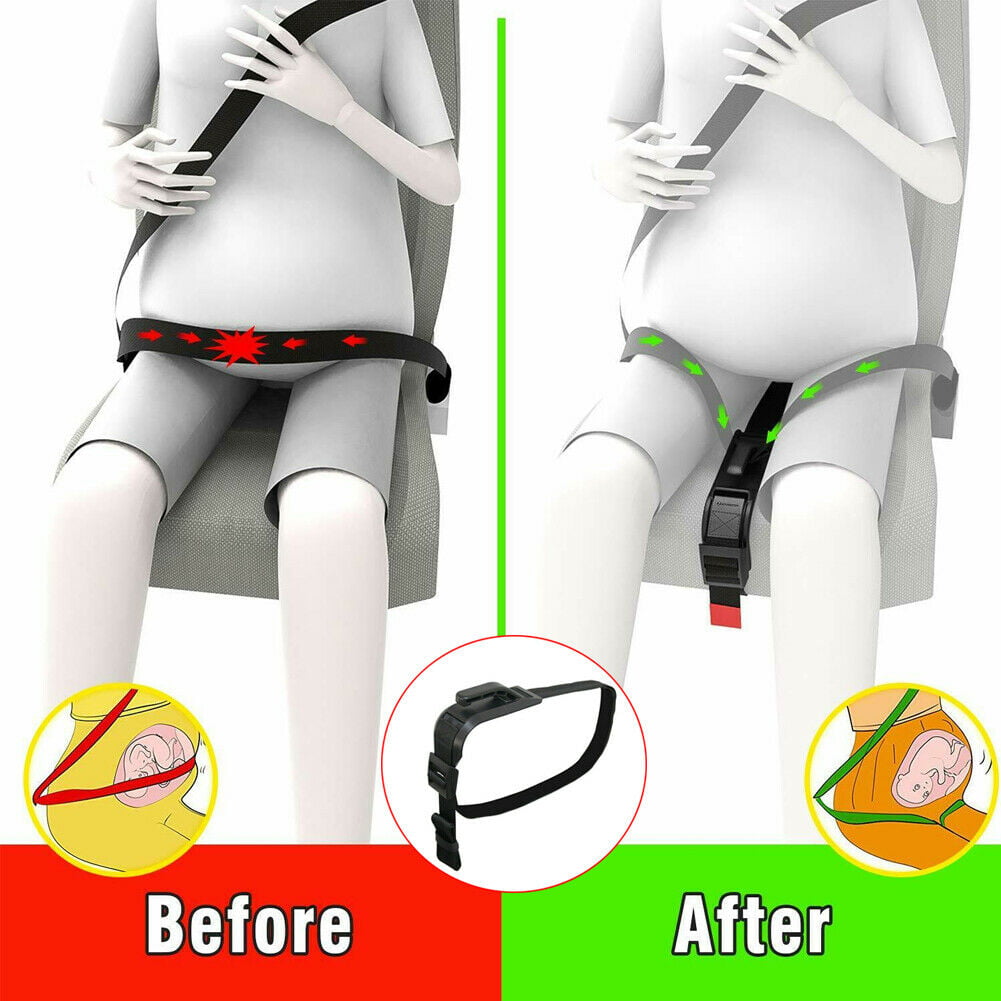 Safety Pregnancy Seat Belt Maternity Driving Safety Belt, ABS Plastic & Strong Nylon Belt, Black