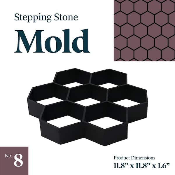Concrete Stepping Stone Molds Reusable DIY Paver Pathway Maker for Gardens, Walkways, Outdoor Patios (Mold 6)