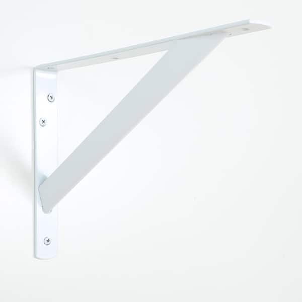 8 in. x 11.25 in. x 1.05 in. Heavy Duty White Shelf Bracket