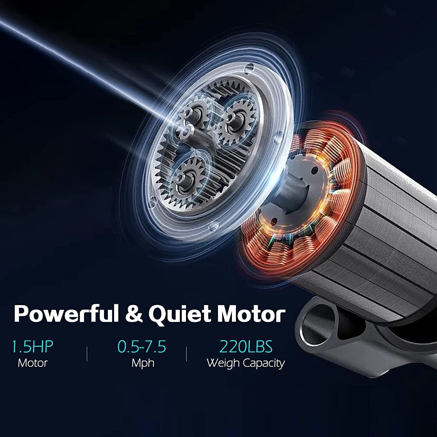 BesWin Electric Foldable Treadmill 2.25HP Folding Exercise Walking Machince for Apartment Home/Office