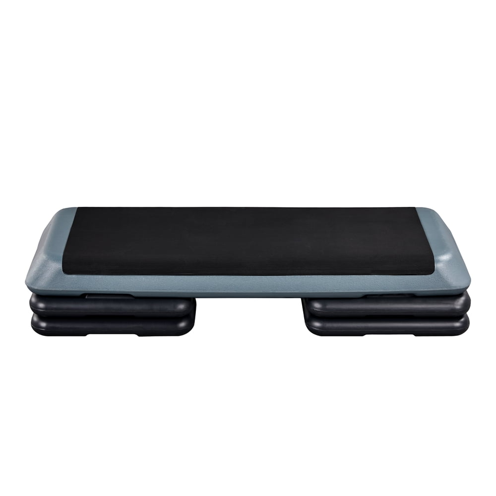 Easyfashion 3 Adjustable Heights Aerobic Stepper, Fitness Step Platform, Gray