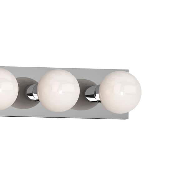 5-Light Indoor Chrome Movie Beauty Makeup Hollywood Bath or Vanity Light Bar Wall Mount or Wall Sconce