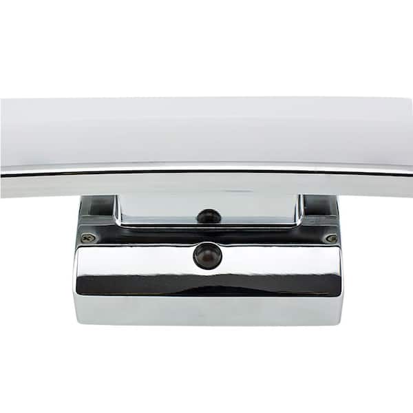 Collier Heights 24 in. Chrome Curved Selectable LED Bathroom Vanity Light Bar Flush Mount with Night Light Feature