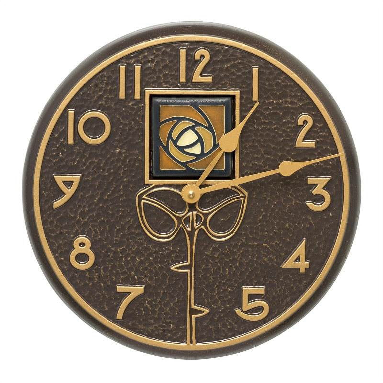 Whitehall Products Amber Dard Hunter Rose 12-in. Indoor/Outdoor Wall Clock