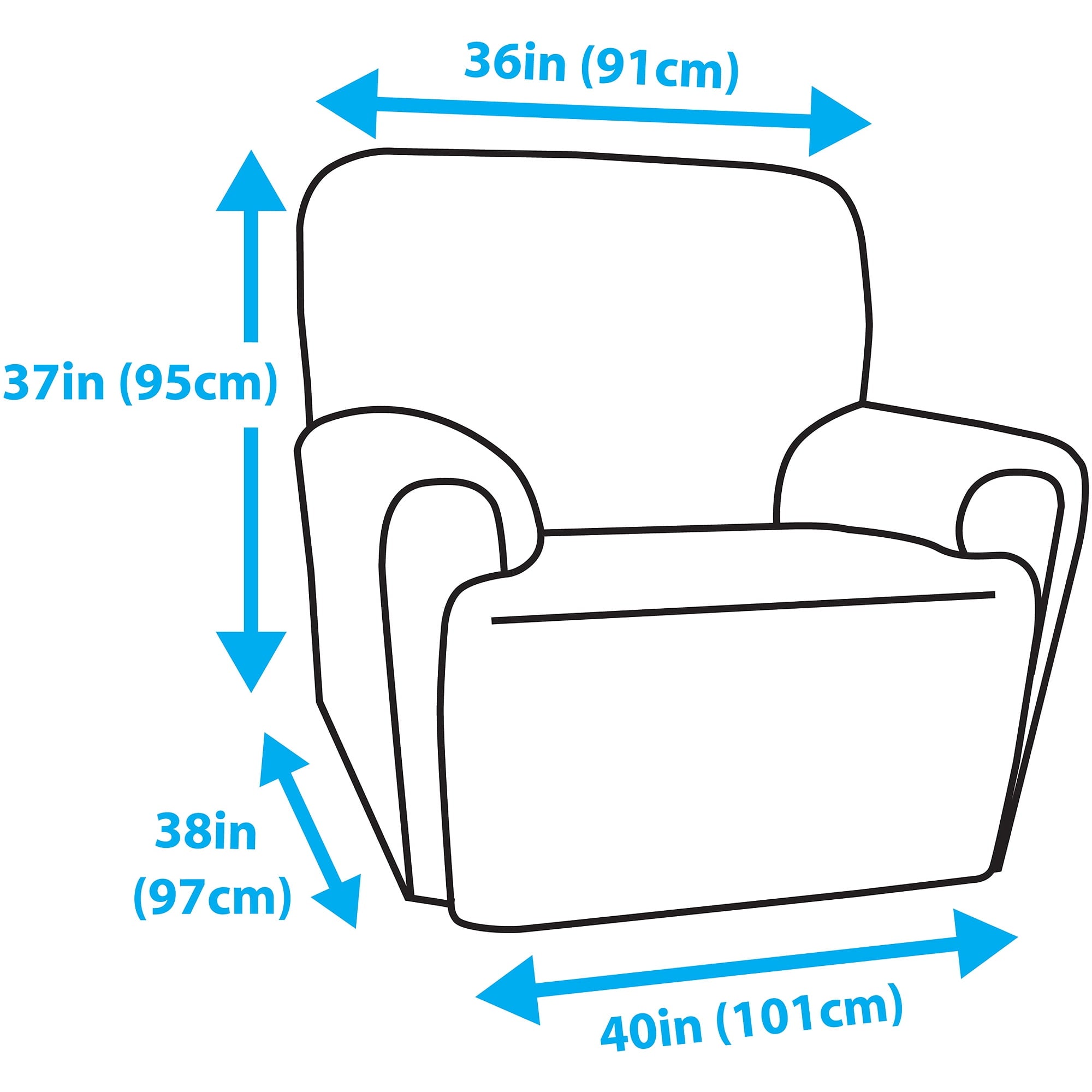 Zenna Home Narrow Stripe Patterned 4-Piece Recliner Stretch Slipcover, Mocha