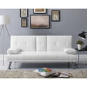 White Futon by Naomi Home-Material:Faux Leather,Size:Modern