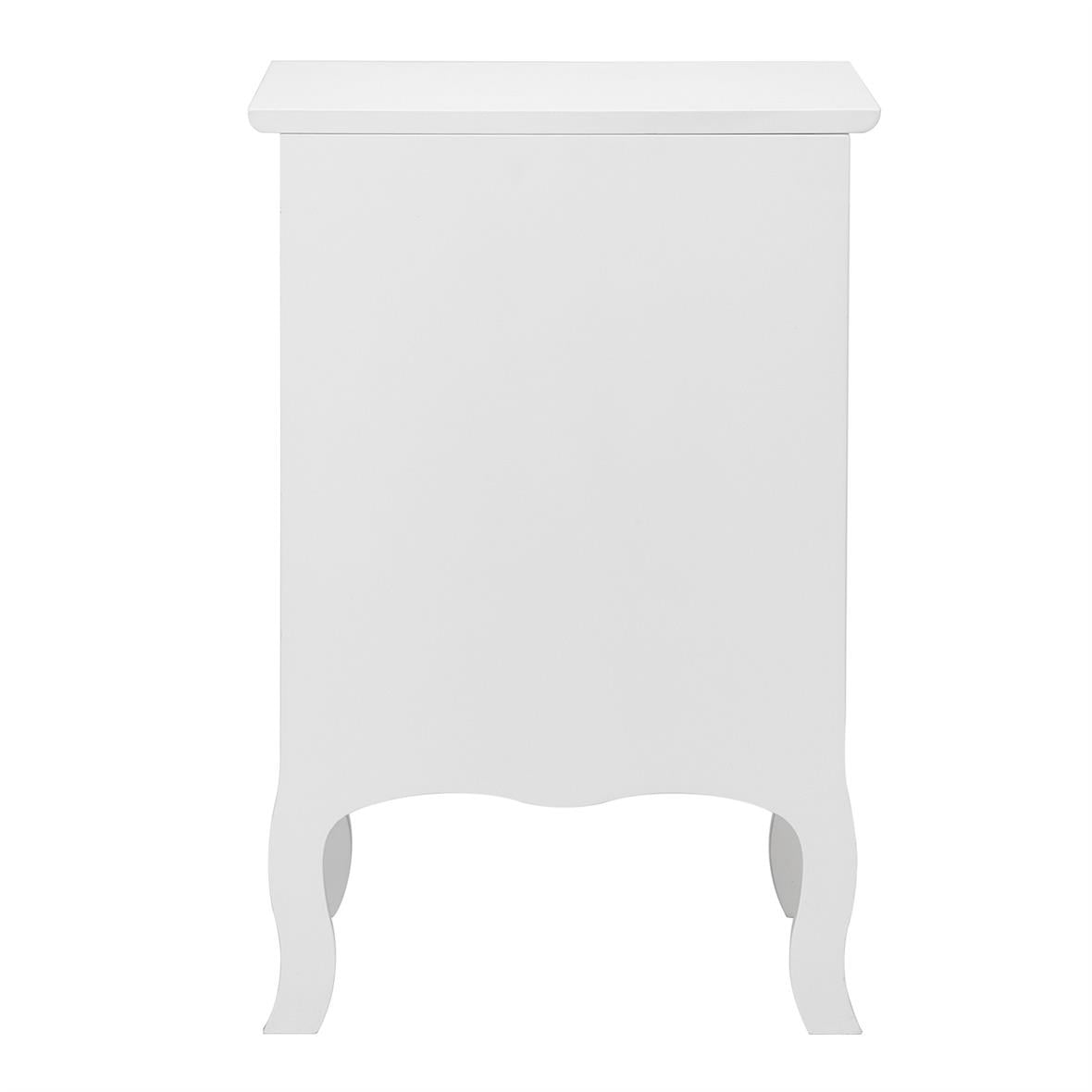 UBesGoo Nightstand End Table with 2 Drawer,White Finish