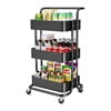 Werseon Rolling Carts with Wheels Organizer Kitchen Organizer Cart Rolling Cart with Handle, Kitchen Storage Cabinet with Baskets and Wheels