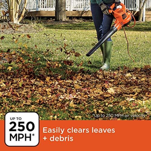 BLACK+DECKER 3-in-1 Electric Leaf Blower, Leaf Vacuum, Mulcher (BEBL7000)