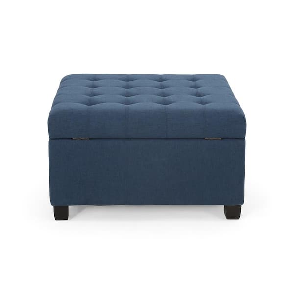 Arty Navy Blue Storage Tufted Ottoman