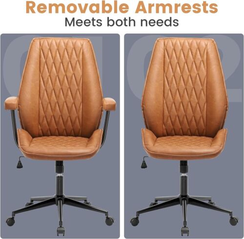 Office Chair Desk Chair Removable Armrest, Mid Century Office Chair