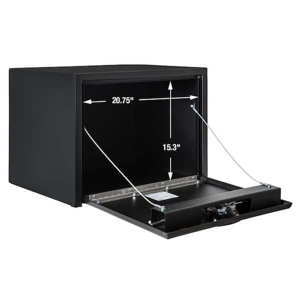 18 in. x 18 in. x 24 in. Matte Black Textured Steel Underbody Truck Tool Box