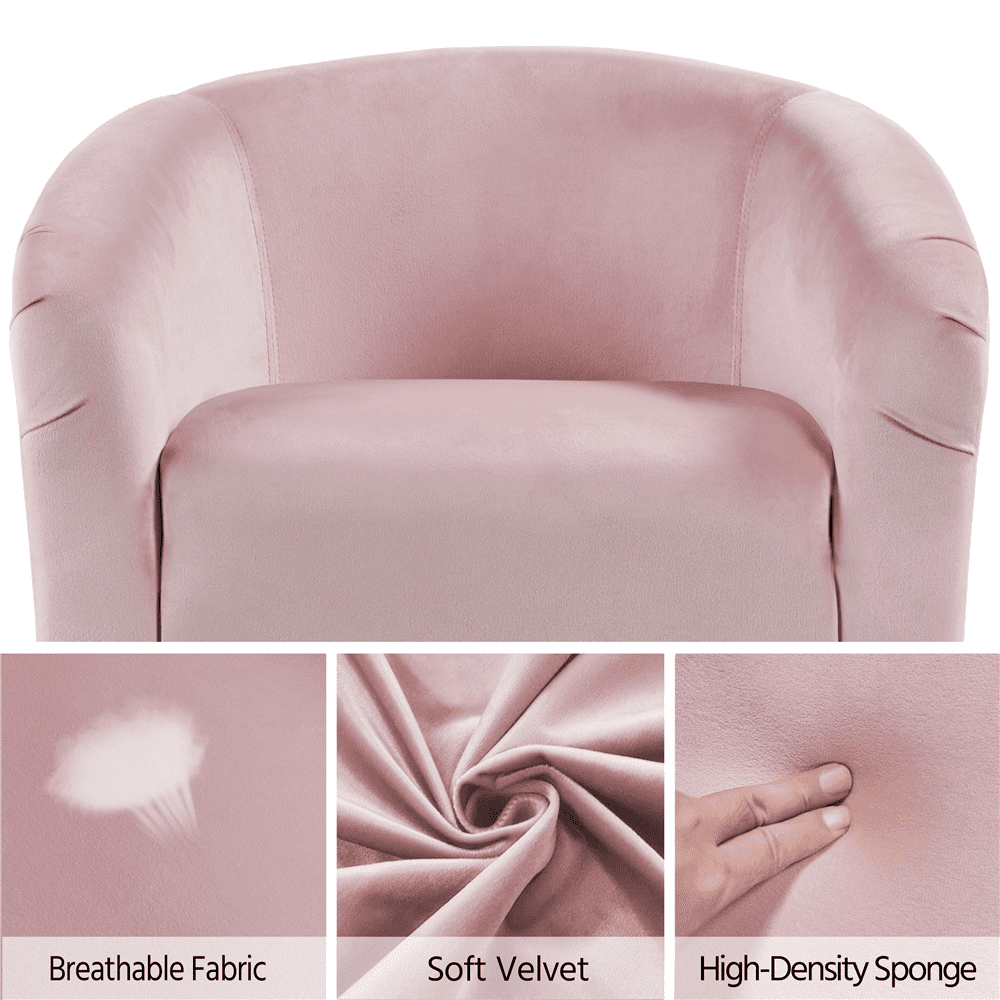 Easyfashion Tub Chair, Set of 2, Pink Velvet