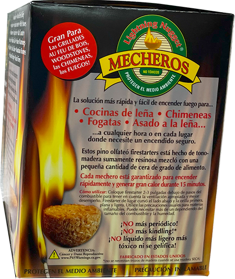 Lightning Nuggets - All Natural Fire Starters - Lightning Nugget 35 Count box with each nugget measuring 2 1/8