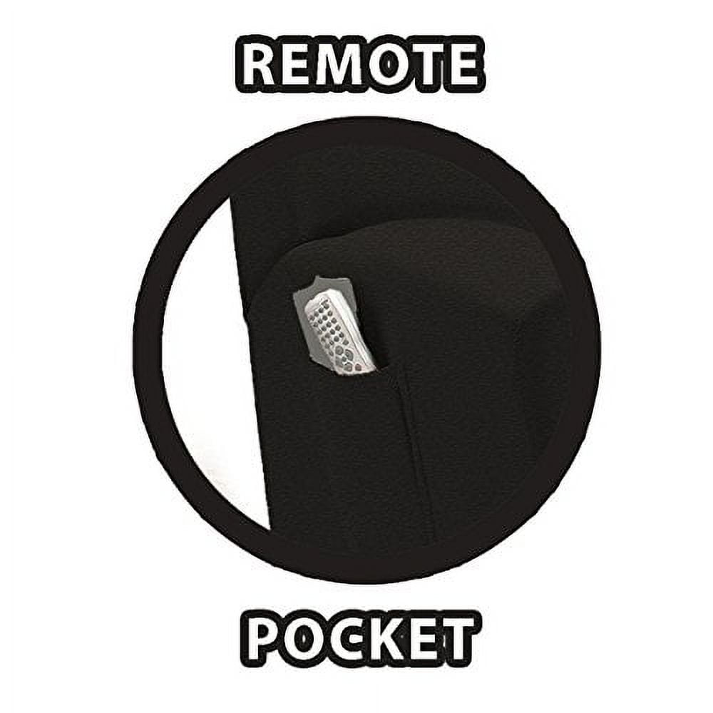 One piece Stretch Recliner Chair Furniture Slipcovers with Remote Pocket Fit most Recliner Chairs (Black)