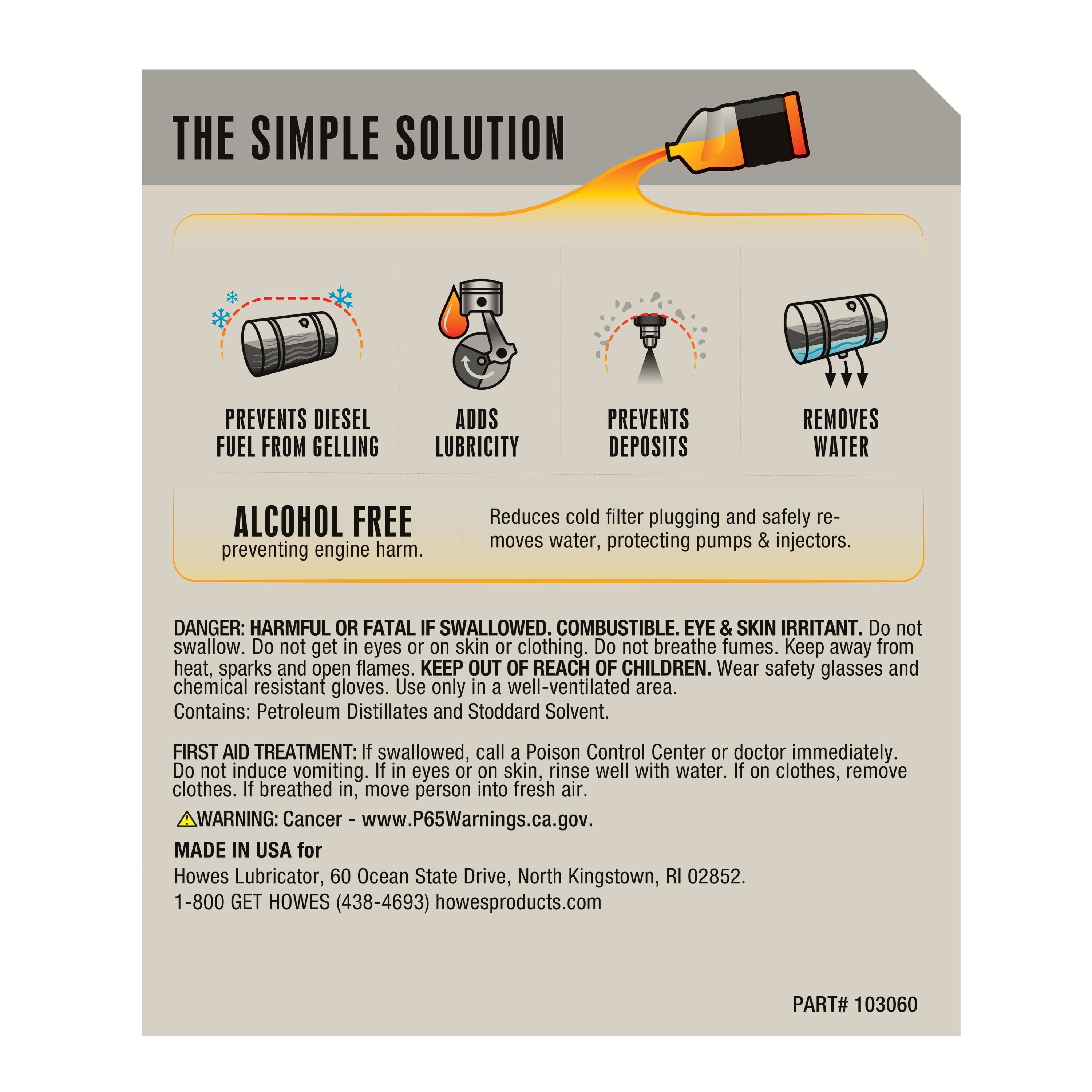 Howes, Diesel Treat, Conditioner and Anti-gel, 64 Oz. G5573289