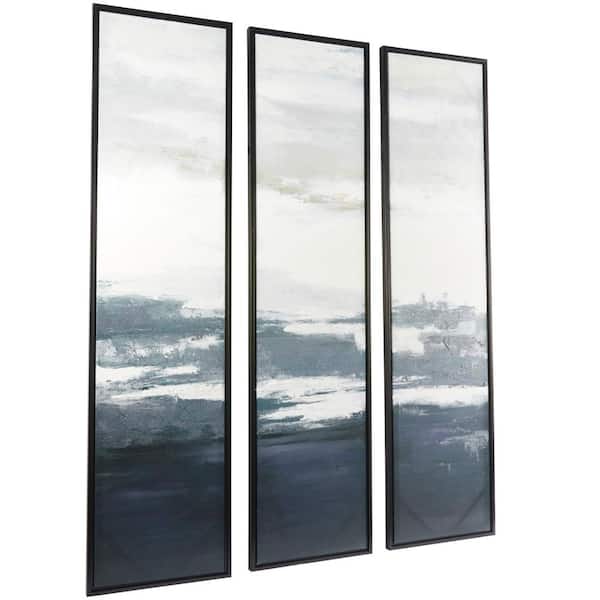 3- Panel Landscape Framed Wall Art with Black Frame 71 in. x 18 in.