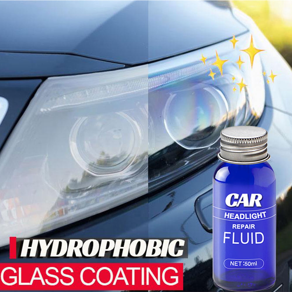 Atopoler Car Headlight Repair Agent Wipe New Headlight Restore Taillight Repair Kit with Lens Restoration Cleaner - 50ML