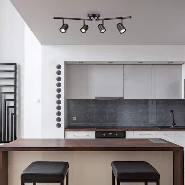 Roland 2.67 ft. 4-Light Matte Black Flexible Track Lighting Kit