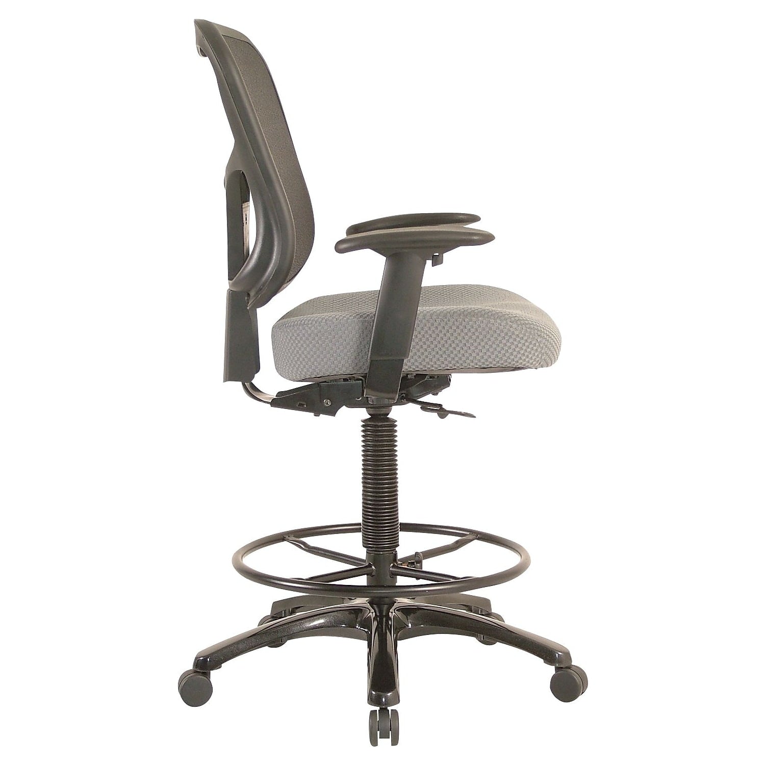Tempur-Pedic Mid-Back Fabric Drafting Stool Gray TP8200-GREY