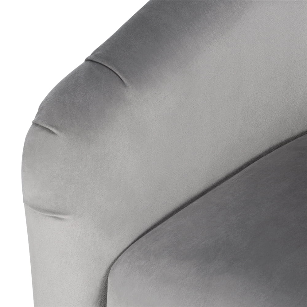 Topeakmart Velvet Accent Arm Chair and Ottoman Set, Gray