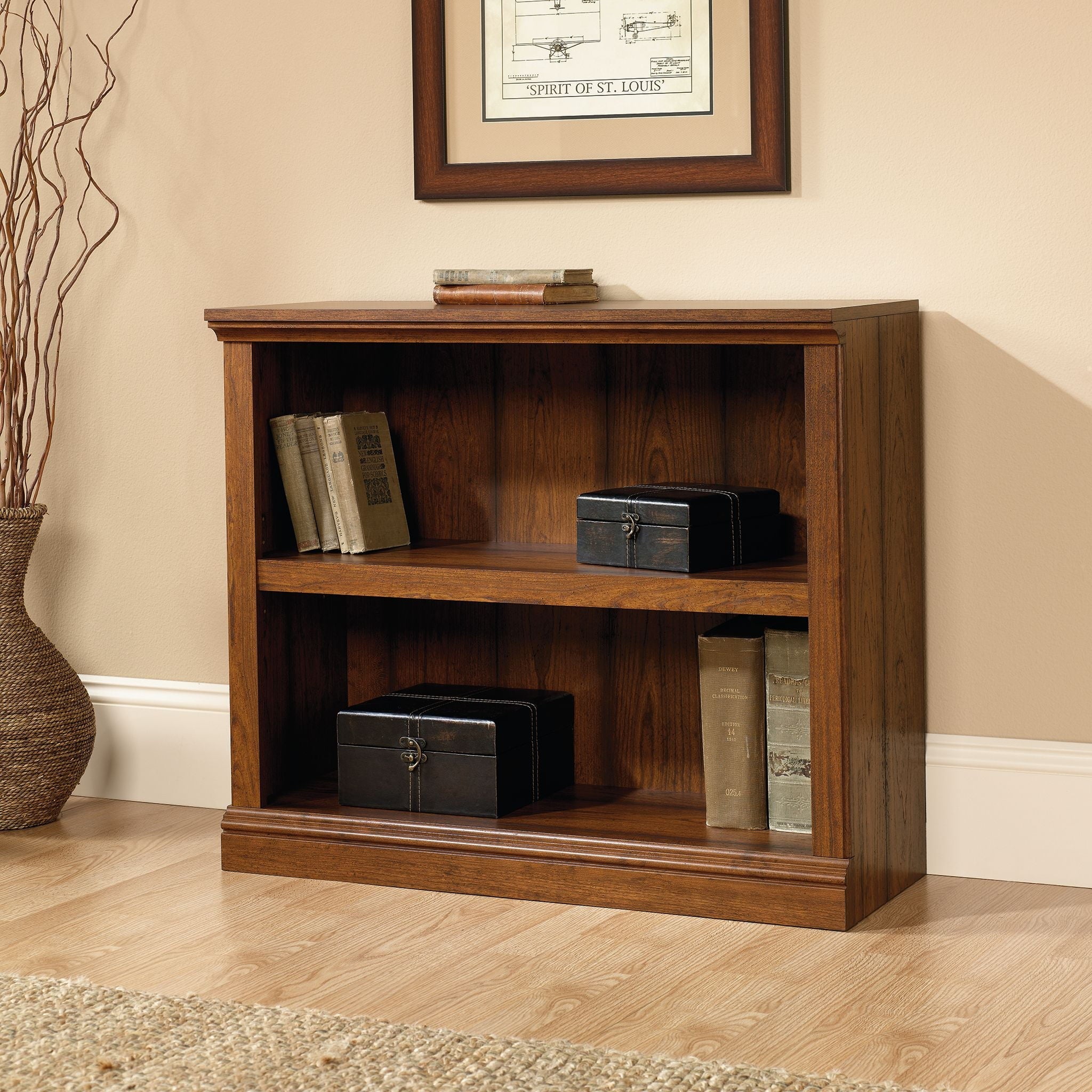Sauder Select 2-Shelf Bookcase, Washington Cherry Finish