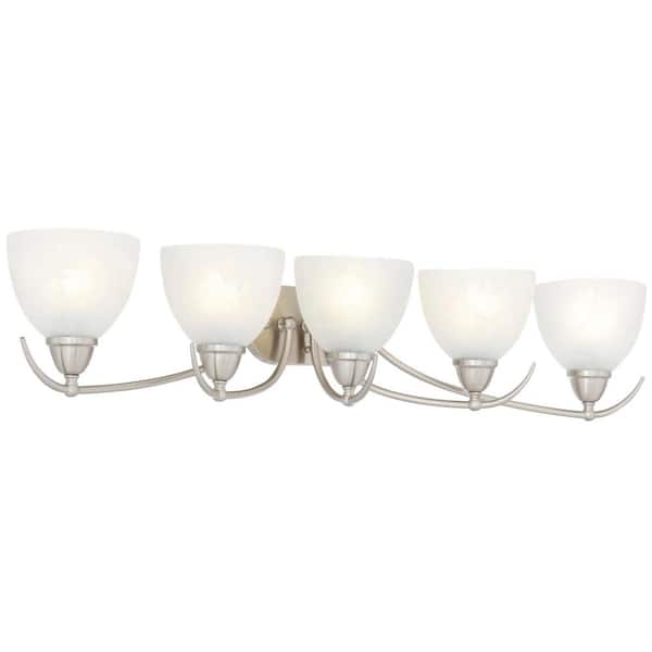 5-Light Brushed Nickel Bath and Vanity Light
