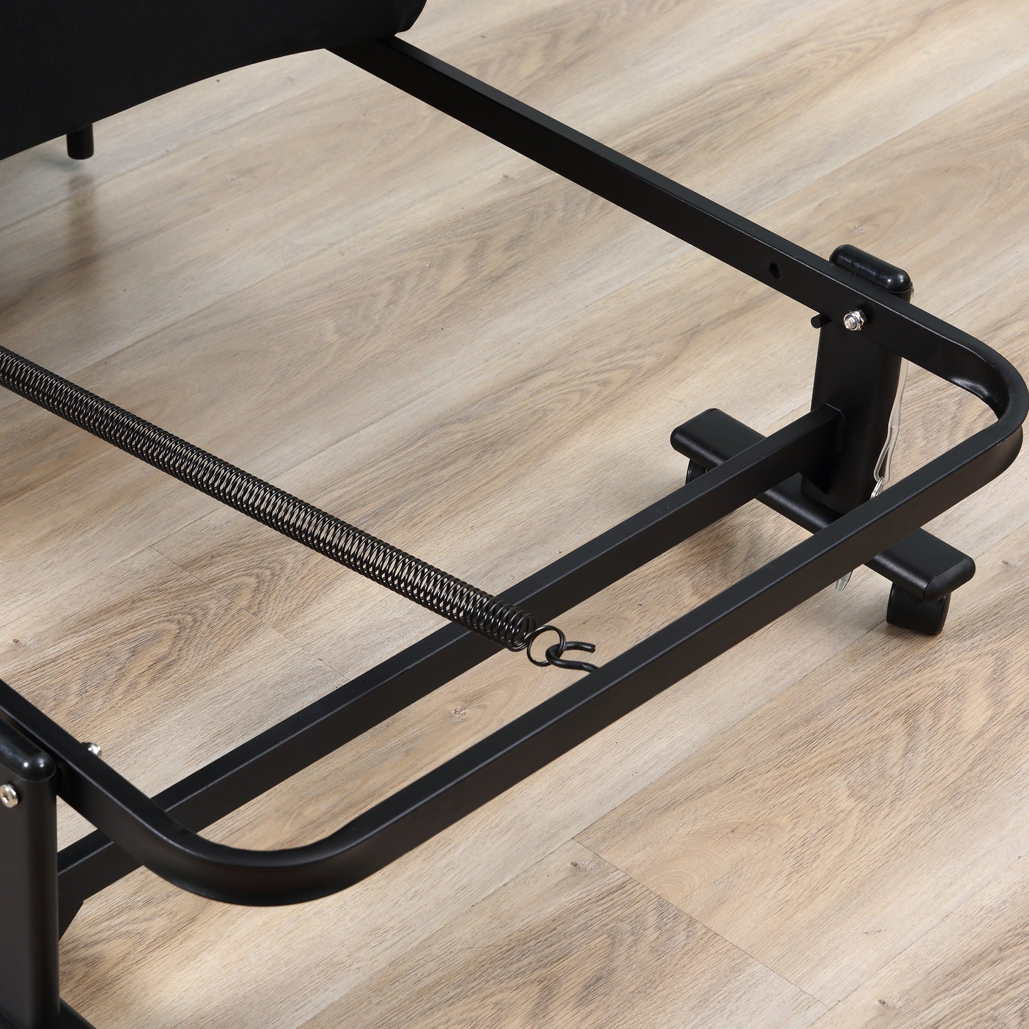 HOMCOM Folding Bed with Mattress & Wheels, Adjustable Backrest, Dark Grey