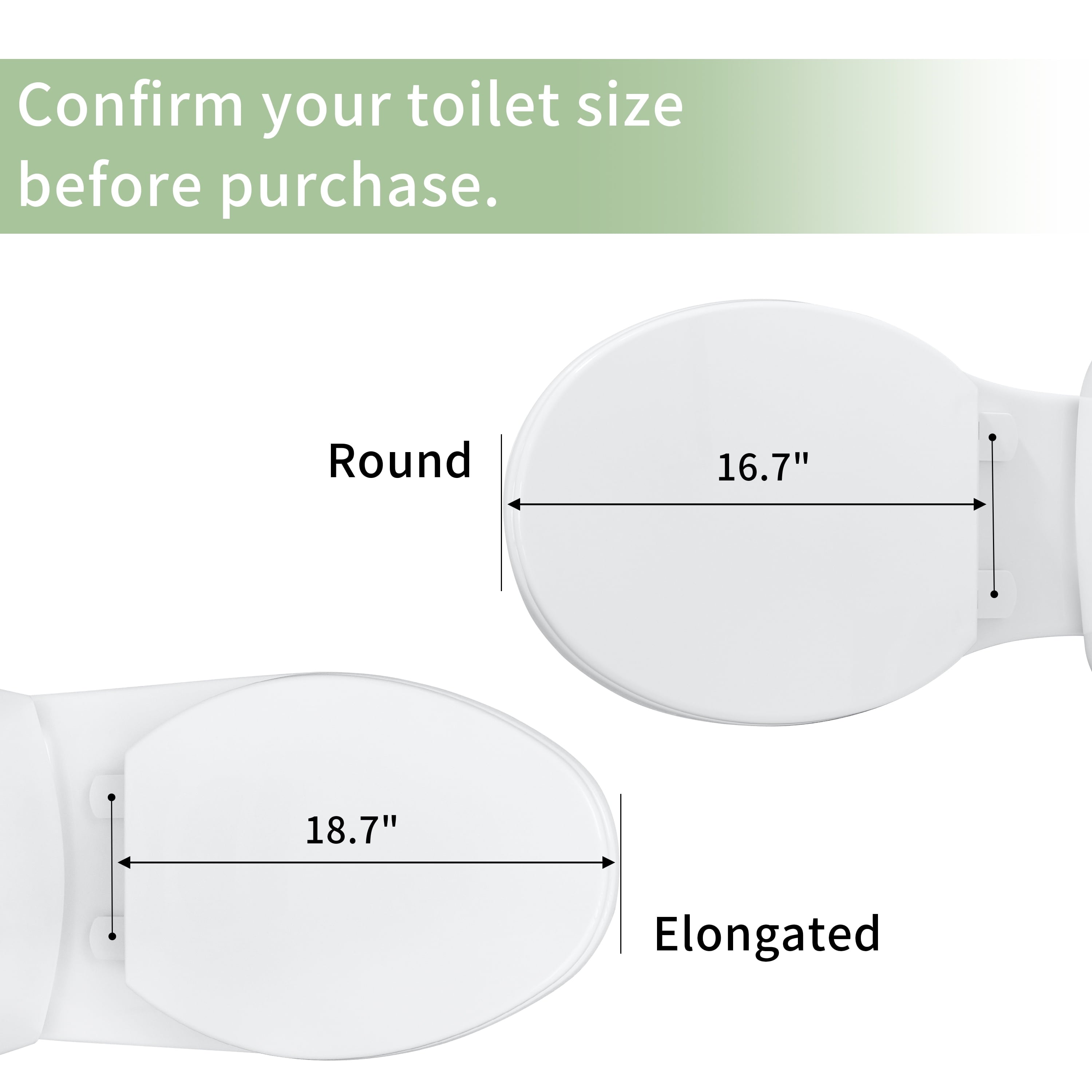 FBJ 400 Pound Slow Close Heavy Duty Oval Plastic Toilet Seat in White No Slam