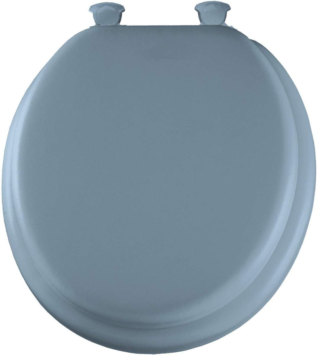MAYFAIR Soft Toilet Seat Easily Remove, ROUND, Padded with Wood Core, Light Blue, 13EC 034