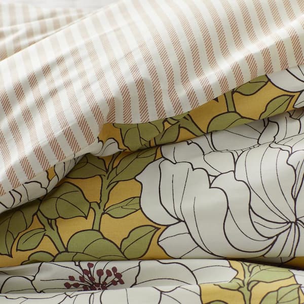 Company Cotton Remi Floral Rust Cotton Percale Twin Fitted Sheet