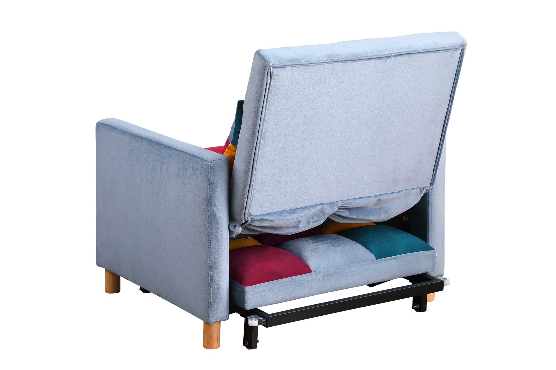 3 in 1 Convertible Sleeper Sofa, 3 Position Adjustable Sofa bed with Pillow and Armrest, Pull Out Chair Bed, Folding Lounge Sleeper, Futon Sleeper Couch Bed for Living Room Bedroom office, Rainbow