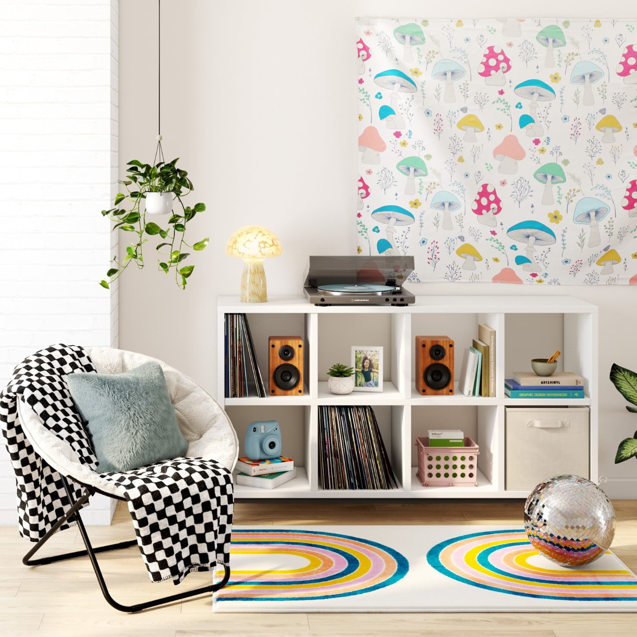 Mainstays Fleece Plush Throw Blanket, Black and White Check, Standard Throw