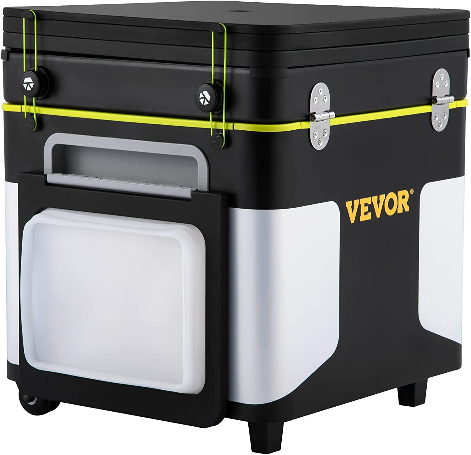 in One Integrated Camping Cooking Station Foldable Outdoor Mobile Kitchen Portable Multifunctional Camp Box w/ Wheels