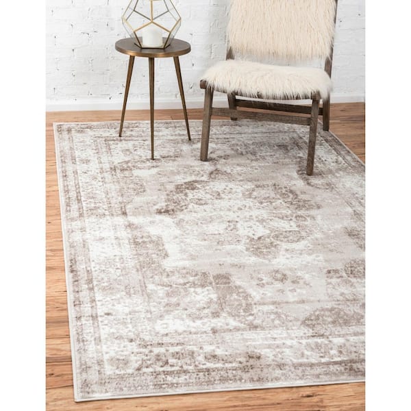 Sofia Salle Garnier Beige 9 ft. x 12 ft. Medallion Area Rug