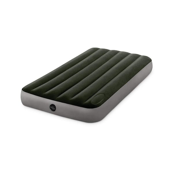 Queen Gray Standard Dura Beam Downy Air Mattress with Built-In Pump