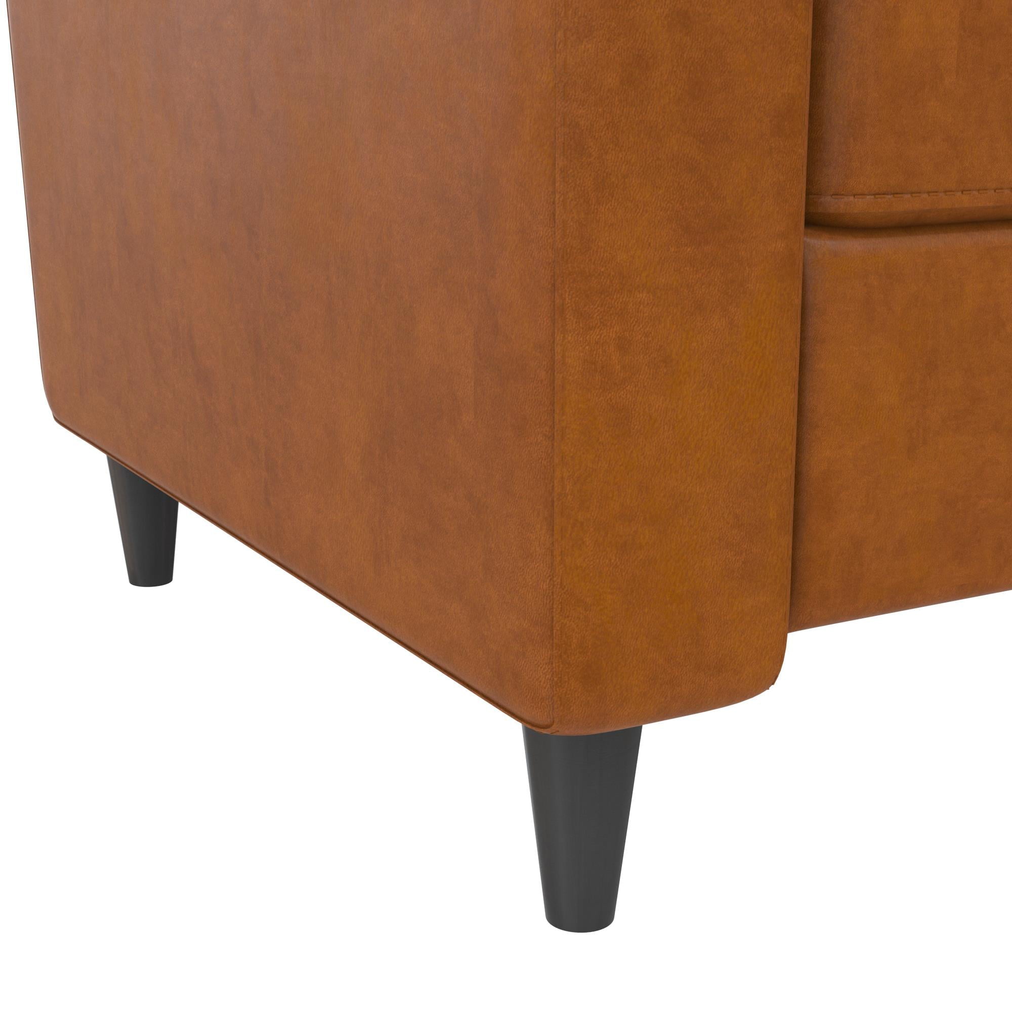 Novogratz Lana Pushback Recliner, Camel Faux Leather