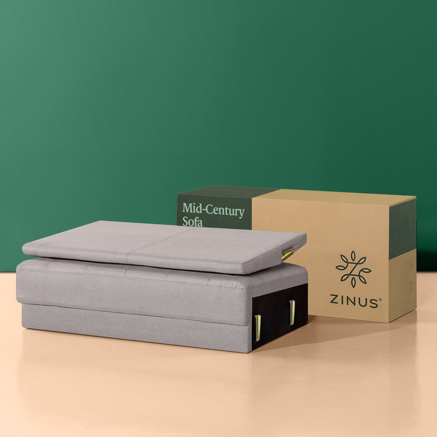 Zinus Benton 2-Seater Loveseat, Stone Grey