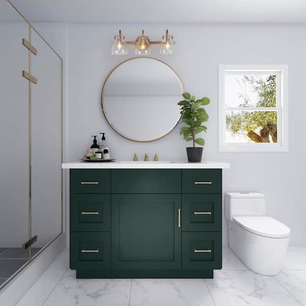 Modern 21 in. 3-Light Dark Gold Wall Sconce Bell Vanity Light with Clear Glass Shades for Bathroom Powder Room