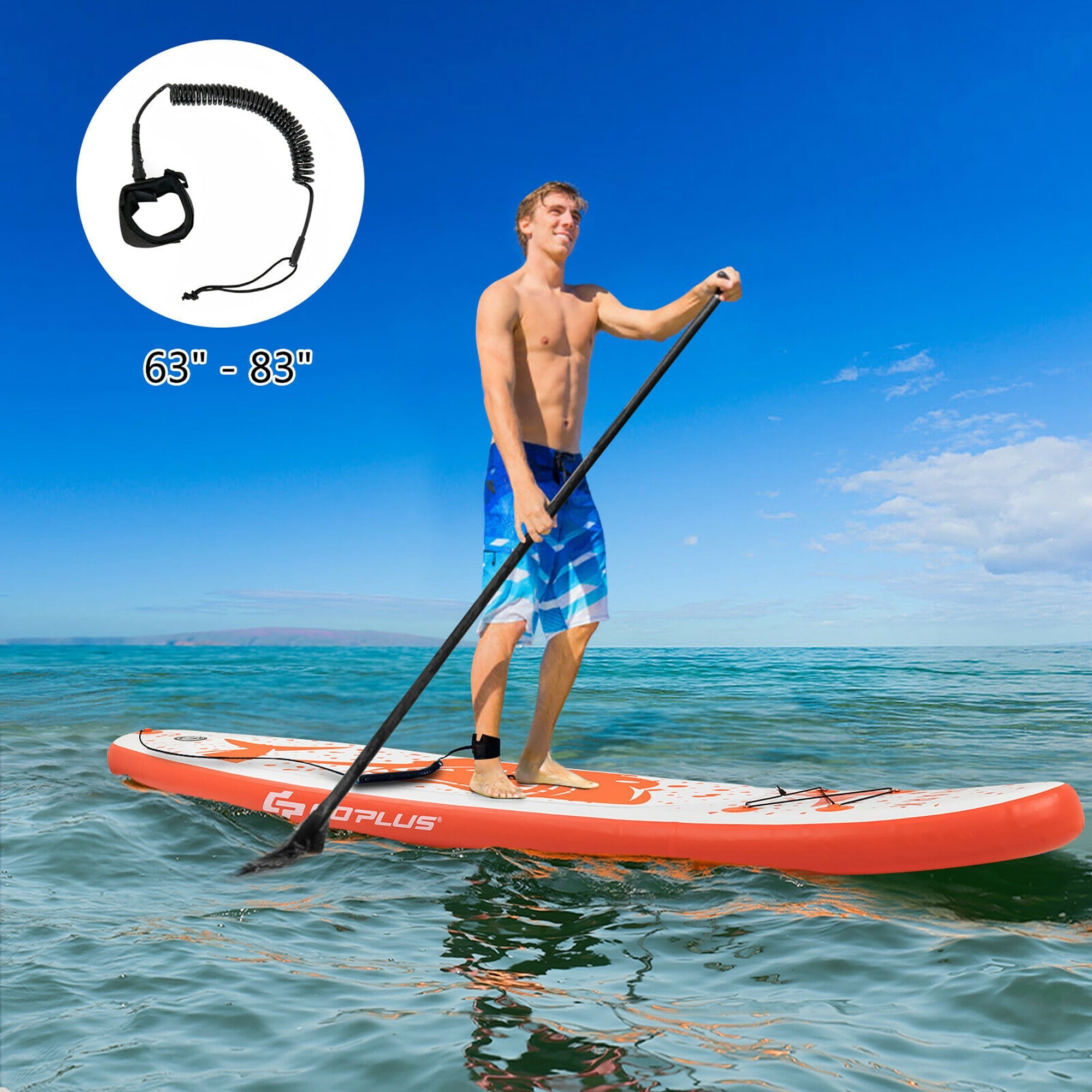 Goplus 11' Inflatable Stand Up Paddle Board with Backpack Aluminum Paddle Pump